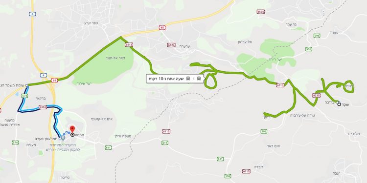 מסלול נסיעה משקד לחריש