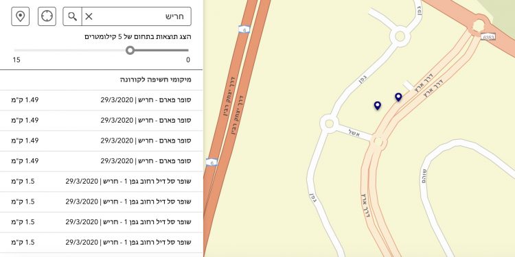 חשיפה לקורונה בחריש 29.3.20