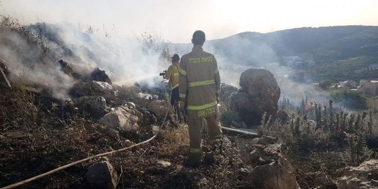 שריפת קוצים ליד חריש