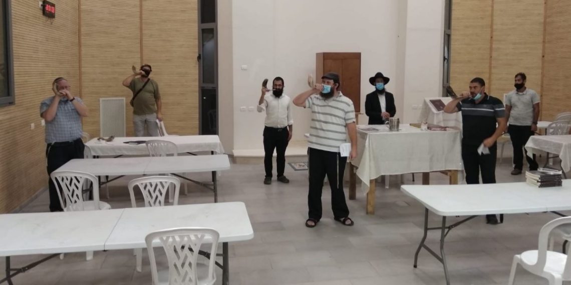 תוקעים בשופר בית חב"ד