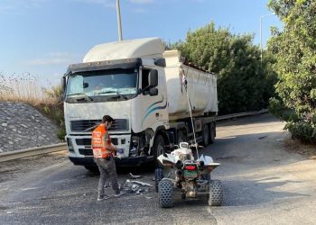 תאונת דרכים משאית טרקטורון