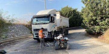 תאונת דרכים משאית טרקטורון