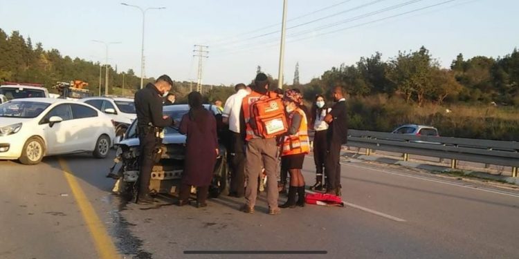 תאונת דרכים בכניסה לחריש איחוד הצלה