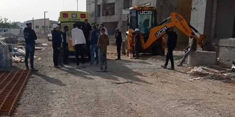 אתר בנייה ברחוב רימון תאונת עבודה פועל