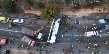 צילומים מרחפן בזירת התאונה הקשה בכביש 89 - צילום: אייל מרום איחוד הצלה