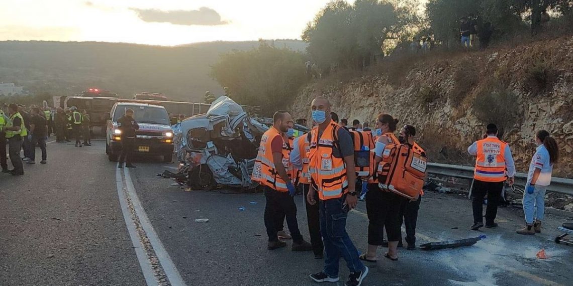 זירת התאונה בכביש 89