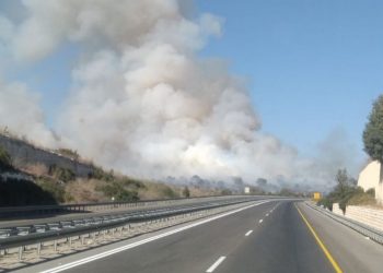 שריפת חורש גדולה פרצה בסמוך לכביש 6 – גבעת ניל"י
