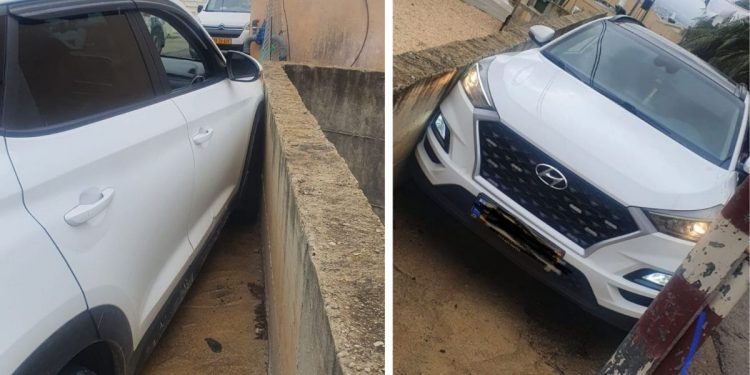 שני חשודים בגניבת רכב ניסו להימלט והתנגשו בקיר